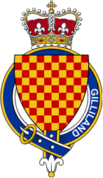 British Garter Coat of Arms for Gilliland (Scotland)