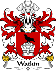Welsh Coat of Arms for Watkin (AP JOHN HIR, of Breconshire)