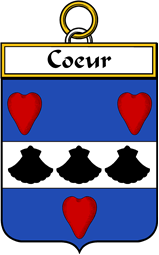 French Coat of Arms Badge for Coeur