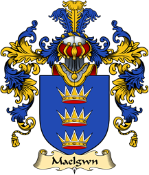 Welsh Family Coat of Arms (v.25) Maelgwn (GWYNEDD, King of Gwynedd)