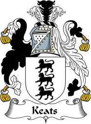 English Coat of Arms for the family Keats