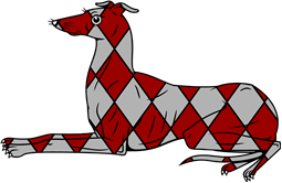 Greyhound Couchant Lozengy