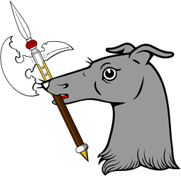 Greyhound Hd Holding Halberd