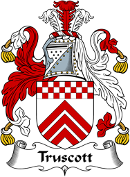 English Coat of Arms for the family Truscott or Truscoat
