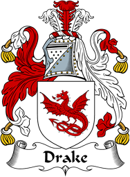 English Coat of Arms for the family Drake