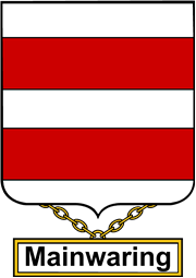 English Coat of Arms Shield Badge for Mainwaring