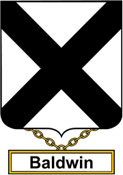 English Coat of Arms Shield Badge for Baldwin