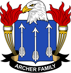 Coat of arms used by the Archer family in the United States of America