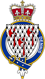 British Garter Coat of Arms for Dennis (England)