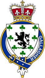 British Garter Coat of Arms for Gallagher (Ireland)