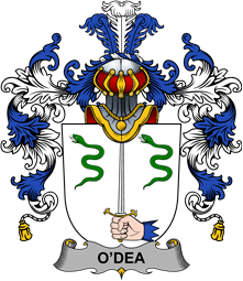 Irish Family Coat of Arms (v.25b) Dea or O