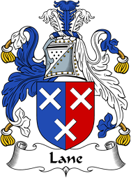 English Coat of Arms for the family Lane