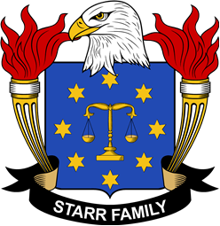 Coat of arms used by the Starr family in the United States of America