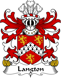 Welsh Coat of Arms for Langton (Sir William-of Henllys, Gower)