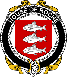 Irish Coat of Arms Badge for the ROCHE family