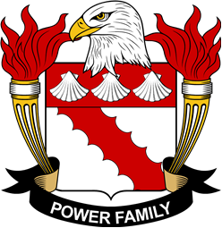 Coat of arms used by the Power family in the United States of America