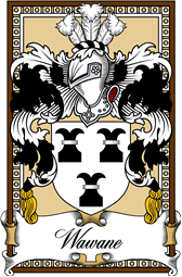 Scottish Coat of Arms Bookplate for Wawane or Wawne