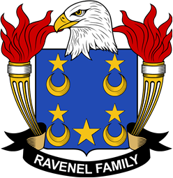 Coat of arms used by the Ravenel family in the United States of America