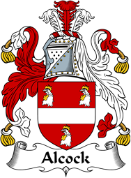 English Coat of Arms for the family Alcock