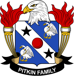 Coat of arms used by the Pitkin family in the United States of America
