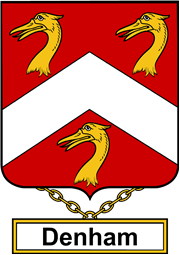 English Coat of Arms Shield Badge for Denham