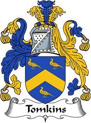 English Coat of Arms for the family Tomkins or Thompkins