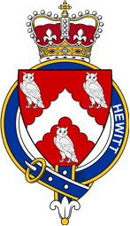 British Garter Coat of Arms for Hewitt (England)