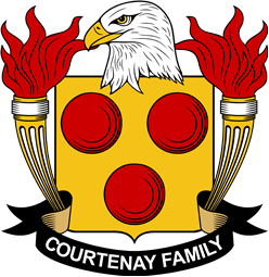 Coat of arms used by the Courtenay family in the United States of America
