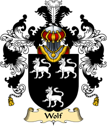 Welsh Family Coat of Arms (v.25) Wolf (of Wolvesnewton and Usk, Monmouthshire)