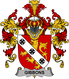Irish Family Coat of Arms (v.25b) Gibbons or McGibbons