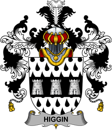 Irish Family Coat of Arms (v.25b) Higgin or O