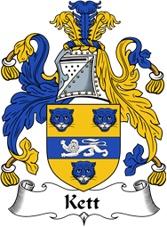 English Coat of Arms for the family Kett