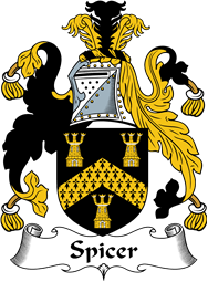 English Coat of Arms for the family Spicer or Spycer