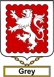 English Coat of Arms Shield Badge for Grey