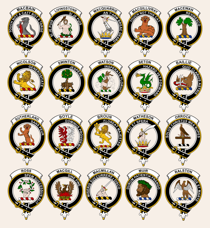 Armorial Gold Heraldry Images Scottish Clan Crest Badges