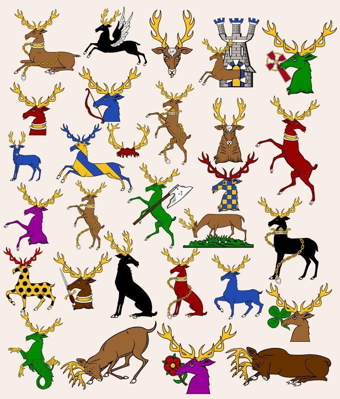 Heraaldic Stags