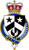 British Garter Coat of Arms for Alexander (Scotland)