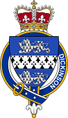 British Garter Coat of Arms for Dickinson (England)