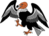 Vulture Rampant Wings Expanded Inverted