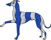 Greyhound Passsant Paly Wavy