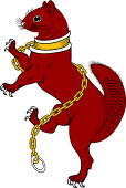Squirrel Rampant Collared and Chained