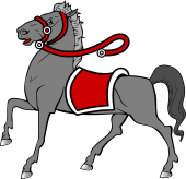Horse Passant Saddled & Bridled
