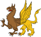 Griffin Passant Per Pale