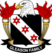 Coat of arms used by the Gleason family in the United States of America