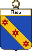French Coat of Arms Badge for Rieu