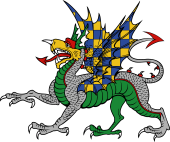 Dragon Passant Wings Checkier