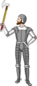 Man in Armour, Holding a Battle Axe