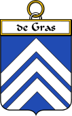 French Coat of Arms Badge for de Gras (Gras de)