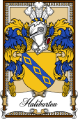 Scottish Coat of Arms Bookplate for Halyburton or Haliburton
