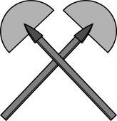 Paddles or Spades in Saltire